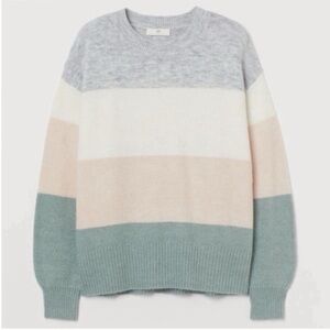 Oversized H&M striped crewneck sweater